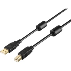 【BU2ABF15BK】BUFFALO USB2.0 A to B フェライトコア付ケーブル 1.5m ブラック