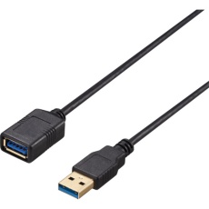 【BU3AAS10BK】BUFFALO USB3.2 Gen1 ケーブル 延長用 A-A スリム 1m ブラック