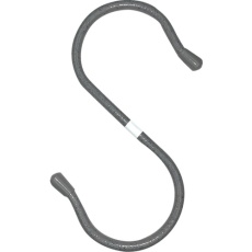【A-1006】単管用フックS型 鉄ビニコートストーングレー 仕上径6mm(線径5mm) 150mm