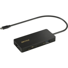 【LUD-U3-CGCBK】BUFFALO Type-C接続 ドッキングステーション PD対応 CR付 ブラック