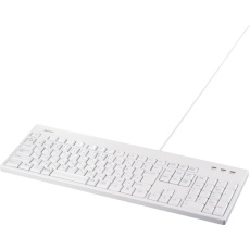 【BSKBU520WHZ】BUFFALO 有線フルキーボード 抗菌仕様・防水防塵キーボード ホワイト