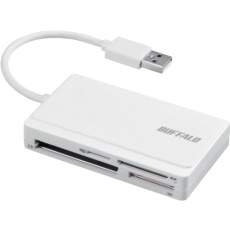 【BSCR300U2WH】BUFFALO USB2.0 マルチカードリーダー ケーブル収納モデル ホワイト
