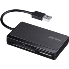 【BSCR300U2BK】BUFFALO USB2.0 マルチカードリーダー ケーブル収納モデル ブラック