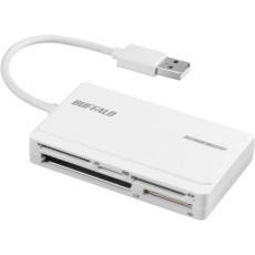 【BSCR500U2WH】BUFFALO USB2.0 マルチカードリーダー UHS-I対応 ケーブル収納モデル ホワイト