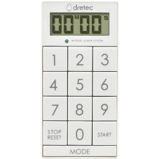 【T-617WT】dretec デジタルタイマー「スリムキューブ」 ホワイト