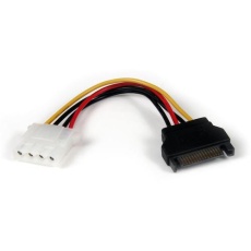 【LP4SATAFM6IN】StarTech PC電源ケーブル/LP4 - SATA変換/15cm/4-15ピン/オス・メス