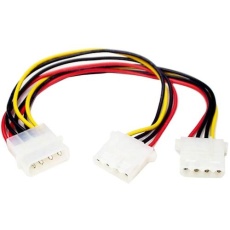 【PYO2L】StarTech PC電源ケーブル/IDE分岐/LP4 - 2x LP4/23cm/4ピン/オス・メス