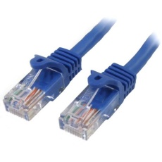 【45PAT1MBL】StarTech カテゴリ5e(CAT5e)LANケーブル/1m/ブルー/ツメ折れ防止機構