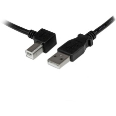 【USBAB1ML】StarTech USBケーブル/A-B/1m/USB 2.0/480Mbps/左L型/オス・オス/BK