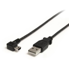 【USB2HABM3RA】StarTech USBケーブル/A - Mini-B/91cm/USB 2.0/右L型/オス・オス/BK