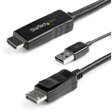 【HD2DPMM2M】StarTech ディスプレイ変換ケーブル/HDMI - DP/2m/4K30Hz/USBパワー
