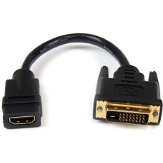 【HDDVIFM8IN】StarTech ディスプレイ変換ケーブル/HDMI - DVI-D/20cm/HDMIメス・DVIオス