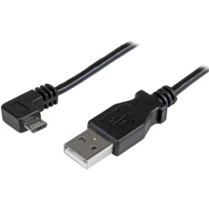 【USBAUB2MRA】StarTech USBケーブル/A - Micro-B/2m/USB 2.0/右L型/オス・オス/BK