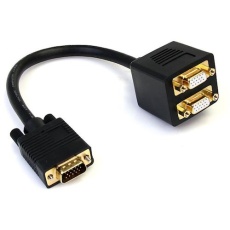 【VGASPL1VV】StarTech VGAケーブル/VGAスプリッター/30cm/1x VGA - 2x VGA/オス・メス