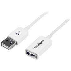 【USBEXTPAA3MW】StarTech USBケーブル/A-A/3m/USB 2.0/480Mbps/延長用/オス・メス/WT