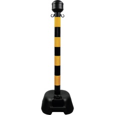 【142008】緑十字 チェーンスタンド(ボーダースタンド) 黒/黄反射(プリズム型) BD-PTR 1122×330mm