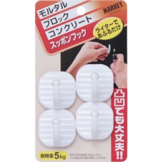【S-10W】MARKEY スッポンフック 樹脂製 丸白(熱圧着タイプ)