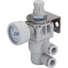 【RVZ6UG】PISCO 真空レギュレータプッシュロックタイプ φ30mm負圧計付 ユニオンタイプ
