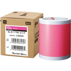 【SL-S117NL】MAX ビーポップ 標準シート 100mm幅シート ピンク (15m×1巻入)