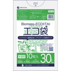 【BPKN-33】サンキョウプラ バイオマスプラスチック 25%配合エコ袋30L 10枚 0.015mm厚 半透明