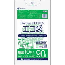 【BPKN-93】サンキョウプラ バイオマスプラスチック 25%配合エコ袋90L 10枚 0.020mm厚 半透明
