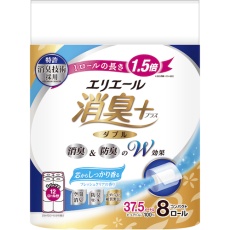 【823583】エリエール 消臭+トイレットティシューしっかり香る フレッシュクリアの香り コンパクト8R(ダブル)