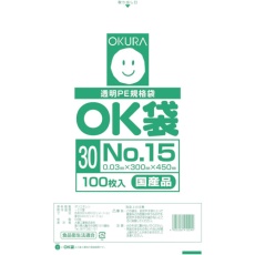 【OK(30)15】オークラ OK袋0.03mm15号