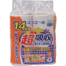 【21000359】エリエール 超吸収キッチンタオル4ロール(70カット)