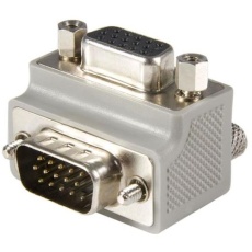 【GC1515MFRA1】ディスプレイアダプター/VGA ジェンダーチェンジャー/L型90度/オス-メス/D-Sub 15ピン/延長用中継アダプタ