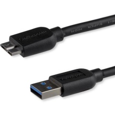 【USB3AUB50CMS】USB 3.0ケーブル/ 50cm/Type-A ‐ Micro-B/5Gbps/スリムタイプ/マイクロB