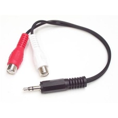 【MUMFRCA】オーディオケーブル/15cm/3.5mm 3極ステレオミニ - 2x RCA 変換/オス-メス/RCA 変換ケーブル
