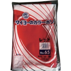 【S227230】タイヨー 大型カラーポリ袋035(レッド) No.65 (20枚入り)