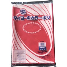 【S222963】タイヨー カラーポリ袋035(レッド) No.12 (100枚入り)