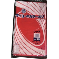 【S227236】タイヨー 大型カラーポリ袋035(レッド) No.90 (20枚入り)