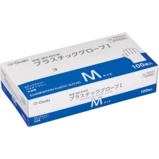 【70031】オオサキメディカル プラスチックグローブI M 透明 100枚入
