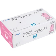 【70028】オオサキメディカル ハイブリッドグローブI M ピンク 200枚入