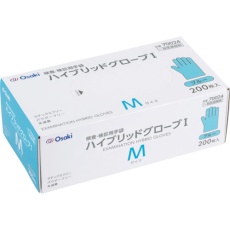 【70024】オオサキメディカル ハイブリッドグローブI M ブルー 200枚入