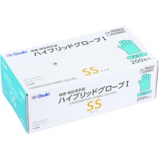 【70022】オオサキメディカル ハイブリッドグローブI SS ブルー 200枚入