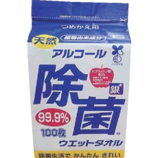 【00-1277】コーヨーカセイ 天然アルコール除菌ウエットタオル 詰替用100枚