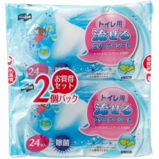 【173273】コンドル トイレ用流せるクリーナーシート 24枚入×2