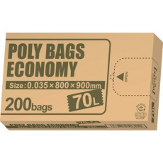 【PBE-W70-200】オルディ ポリバッグエコノミーBOXゴミ袋 70L 0.035mm 乳白 200P