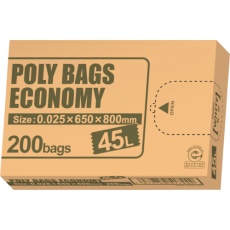 【PBE-W45-200】オルディ ポリバッグエコノミーBOXゴミ袋 45L 0.025mm 乳白 200P
