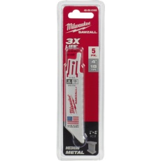 【48-00-5183】milwaukee THIN KERF金工用レシプロソーブレード 18TPI 101mm(5本パック)