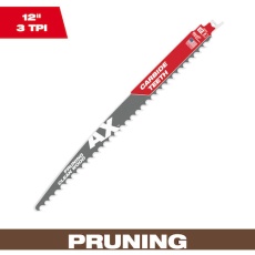【48-00-5233】milwaukee AX 剪定用カーバイドレシプロソーブレード 3TPI 305mm(1本)