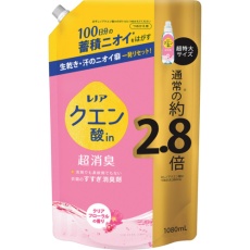 【411607】レノア クエン酸in 超消臭 すすぎ消臭剤 クリアフローラル 超特大 詰め替え 1080mL