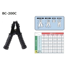 【BC-200C BK】Meltec ブースタークリップ 絶縁カバー付き 黒 200A