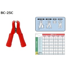 【BC-25C RE】Meltec ブースタークリップ 絶縁カバー付き 赤 25A