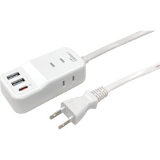 【AOT-N325 WH】air-J 業界最小クラスモバイルタップACX3、USBX2、type-c(PD20W)X1 2.5mケーブル WH