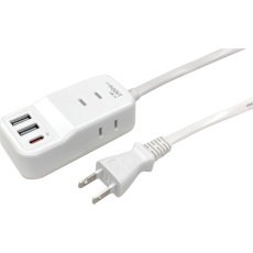 【AOT-N315 WH】air-J 業界最小クラスモバイルタップACX3、USBX2、type-c(PD20W)X1 1.5mケーブル WH