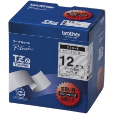 【TZE-131V】brother Tzeテープ 黒文字/透明テープ /12mm (お徳用パック5個入)